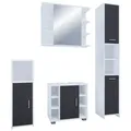 Produktbild: Badezimmer Zalo 4-tlg. ca. 120 cm Weiß/Schwarz