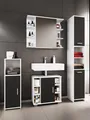 Produktbild: VCM 4-tlg. Badmöbelset | Badmöbel | Set aus Unterschrank, Midischrank, Hochschrank und Spiegelschrank | Badezimmermöbel - Zalo II