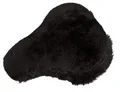 Produktbild: Reissner Lammfelle Fahrradsattel Bezug Fahrradsattelüberzug Lammfell mit Webpelzkranz FSB-C-III schwarz, 28x15cm