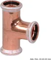 Produktbild: Geberit T-Stück Mapress d= 22x15x15mm, reduziert, Kupfer