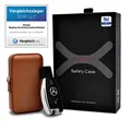 Produktbild: EXEEP® Keyless Go Schutz Autoschlüssel - TÜV geprüft - Zuverlässige Funkschlüssel Abschirmung - RFID Blocker Schlüsseletui Echt-Leder - Auto Diebstahlschutz Box - Designed in Germany - Braun