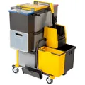 Produktbild: Systemwagen Vermop Shopster Sprint modularer Putzwagen mit Eimern, Fächern und VK 4 Presse 176177