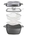 Produktbild: STONELINE® 28x28 cm Multi-Eckpfanne mit Dampf- und Frittierfunktion IIWahl20337