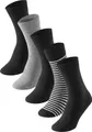 Produktbild: Schiesser Socken Herren-Socken 5 Paar Uni: 4 Paar (3x schwarz, 1x grau)