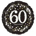 Produktbild: Amscan 9916504 Folienballon zum 60. Geburtstag, goldfarben, glitzernd, rund, 45,7 cm