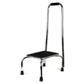 Produktbild: Trittstufe mit höhenverstellbarem Haltegriff Chrom 88-108 cm rutschfest bis 150 kg Stufenhöhe 23 cm - Silber