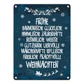 Produktbild: Metallschild mit Spruch: Frohe besinnliche und friedliche Weihnachten