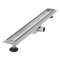 Produktbild: LuxeBath Duschrinne 70cm 2in1, befliesbar, extra flach, Edelstahl, Silber, Doppelseitige Bodenablauf, Komplettset Bodenbefestigung, Duschablauf, Siphon mit Geruchsstop, Haarsieb, Ablaufrinne Dusche