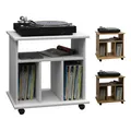 Produktbild: VCM Holz Media-Regal Regal mit Rollen Maße: H. 59 x B. 60 x T. 45 cm - Retal