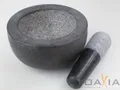 Produktbild: Stein Mörser mit Stößel [ Ø 13cm Höhe 7cm ] Gewürzmörser / Steinmörser