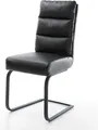 Produktbild: DELIFE Freischwinger Pela-Flex Echt-Leder Schwarz Freischwinger flach Schwarz Taschenfederkern