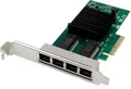Produktbild: DIGITUS 4 Port Gigabit Ethernet Netzwerkkarte, RJ45, PCI Express,  Intel I350