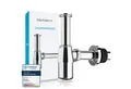Produktbild: Bächlein Siphon Tassensiphon mit abnehmbarer Reinigungskappe, massives, verchromtes Messing