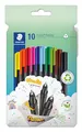 Produktbild: STAEDTLER triplus Fineliner 334, dreikant, superfeine, metallgefasste Spitze, ca. 0.3 mm, aus 97% Rezyklat, Made in Germany, Set mit 10 brillanten Farben im Kartonetui, 334 C10