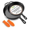 Produktbild: NutriChef Pfannenset- 2-Teilig, Bratpfanne- 32cm+27cm, Pan- Antihaftbeschichtet, Induktionspfanne- mit längere Silikongriffe, Gusseisenpfanne Induktion- mit Hoher Rand, Frying Pan- Für alle Herdarten