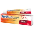 Produktbild: FeniHydrocort Creme 0,5%, Hydrocortison 5 mg/g, 3-fach wirksam bei Hautentzündungen: Lindert Juckreiz, vermindert Schwellungen, reduziert Rötungen, 30 g