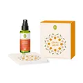 Produktbild: PRIMAVERA Geschenkset Glücksgefühle - Raumspray Bio und Notizbuch, Duft: Frisch-Zitrusartig Mit Mandarine Rot, Grapefruit, Tonka Extrakt - Vegan