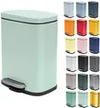 Produktbild: Spirella - Badezimmer Mülleimer mit Fußpedal Modell Akira - Hochwertiger Edelstahl - Leise Schließfunktion Easy-Close - Mattes Eisgrün - 5L - Badaccessoires