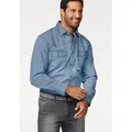 Produktbild: Jeanshemd ARIZONA, Herren, Gr. 51/52 (5XL), N-Gr, blau (bleached), Jeans, Obermaterial: 100% Baumwolle, unifarben, Basic, normal, mit Knöpfen, Hemden Jeanshemd, Western Stil