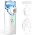 Produktbild: Tragbares Inhalationsgerät mit Geringem Geräuschpegel für Kinder und Erwachsene, Elektrischer Inhalator Inklusive Mundstück, Maske für Erwachsene und Kinder, für zu Hause und auf Reisen (Blau)