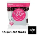 Produktbild: Hario V60 Gr. 01 Filterpapier 10er-Pack (1000 St) 1-2 Tassen VCF-01-100W (Japan)