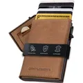 Produktbild: Gentlemen's® Cardholder - Kreditkartenetui mit Münzfach & RFID-Schutz - Geldbeutel für Herren - kleines Portemonnaie - Smart Wallet Karten & Mü... - Hellbraun/Braun
