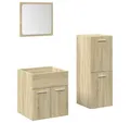 Produktbild: vidaXL Badezimmer-Set 3-tlg. Badmöbel-Set Sonoma-Eiche Holzwerkstoff, (1-St)