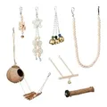 Produktbild: Relaxdays  7-teiliges Vogelspielzeug Gold,Hellbraun,Silber