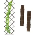 Produktbild: Relaxdays Rankgitter, ausziehbar, 3er Set, Rankhilfe Kletterpflanzen, 180x60 cm, Garten, Balkon & Terrasse, Holz, braun