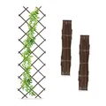 Produktbild: Relaxdays Rankgitter ausziehbar, 3er Set, Rankhilfe Kletterpflanzen, 180x60 cm, Garten, Balkon, Terrasse, Holz, Braun