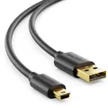 Produktbild: deleyCON 2m mini USB 2.0 Datenkabel - USB A-Stecker zu Mini B-Stecker