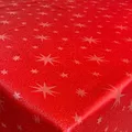 Produktbild: Lurex Tischdecke Sterne Glitzer Weihnachten Christmas Rot Quadratisch 90 x 90 cm