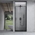 Produktbild: doporro Duschtür Nischentür dusche Duschabtrennung Duschkabine 75x195 cm ESG-Sicherheitsglas aus Klarglas mit Hebe- und Senkmechanismus inkl. NANO-Beschichtung Teramo36K schwarz