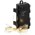 Produktbild: Cepewa LED Lichterkette Batterie Außen Timer Draht 20 Micro LED warmweiß 1,9m - Silber/Schwarz