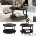 Produktbild: Couchtisch Ontario Marmor Schwarz 80 x 46 cm Rundtisch Vicco