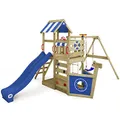 Produktbild: WICKEY Spielturm Klettergerüst SeaFlyer mit Schaukel & Blauer Rutsche, Outdoor Kinder Kletterturm mit Sandkasten, Leiter & Spiel-Zubehör für den Garten