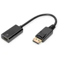 Produktbild: DIGITUS DisplayPort Adapterkabel, DP - HDMI Typ A St/Bu, 0.2m, w/lock, HDMI 2.0, akt., CE, gold, sw
