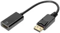 Produktbild: Digitus DisplayPort / HDMI Anschlusskabel DisplayPort Stecker, HDMI-A Buchse 0.20m Schwarz DB-340415-002-S doppelt geschirmt