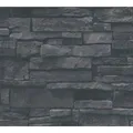 Produktbild: Livingwalls Tapete Stein-Optik Schwarz und Antrazitgrau 53 cm x 10,05 m AS-388134