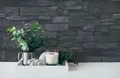 Produktbild: Steinoptiktapete in schwarz mit 3D-Optik