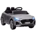 Produktbild: AIYAPLAY Kinder Elektroauto 12V Audi Q8 Kinderauto mit 2,4G Fernbedienung, 2 Motoren MP3 Musik & Hupe, Elektrofahrzeug mit Scheinwerfer, 4 gefederte Räder für 3-4 Jahre Kinder, Grau