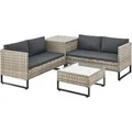 Produktbild: Juskys Polyrattan Lounge Santorini Grau Meliert Grau