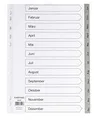 Produktbild: 5er Set 12-teiliges Register/Trennblätter aus PP für DIN A4 mit Monaten Jan-Dez + praktischem Deckblatt aus stabilem Papier zum Beschriften. Trenn-Blätter für die Ordner-Organisation im Büro.