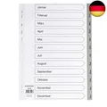 Produktbild: 5er Set 12-teiliges Register/Trennblätter aus PP für DIN A4 mit Monaten Jan-Dez