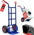Produktbild: GARDEBRUK Sackkarre klappbar 200kg Luftbereifung Stahl Transportkarre Haltegriffe Transportroller Stapelkarre Transportwagen Handkarre blau