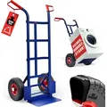 Produktbild: GARDEBRUK Sackkarre klappbar 200kg Luftbereifung Stahl Transportkarre Haltegriffe Transportroller Stapelkarre Transportwagen Handkarre blau