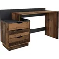 Produktbild: Mid.you Schreibtisch, Anthrazit, Alteiche, Holzwerkstoff, 3 Schubladen, rechteckig, 51.5x83.5x138 cm, FSC Mix, Stauraum, seitenverkehrt montierbar, in verschiedenen Holz-Dekoren erhältlich, Arbeitszimmer, Schreibtische, Bürotische