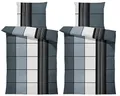 Produktbild: one-home Winter Bettwäsche Thermo Fleece Kuschelig Warme Bettbezüge Flauschig Warm Weich, Größe:4 teilig 155x220 cm, Farbe:Kariert grau schwarz
