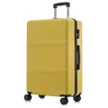 Produktbild: YONSLY Handgepäckkoffer Hartschalen-Reisekoffer Trolley Rollkoffer für Reisen von S bis XL, 4 Rollen, aus ABS und Aluminium, mit Zahlenschloss und weichem Gummigriff gelb 76 cm