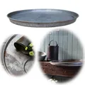 Produktbild: XL Vintage Metall Dehli Serviertablett ♻️ 42cm Rund Unika Deko Tablett Backblech